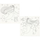 canvas met opdruk 20 x 20 cm zeemeermin 2 stuks