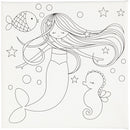 canvas met opdruk 20 x 20 cm zeemeermin 2 stuks
