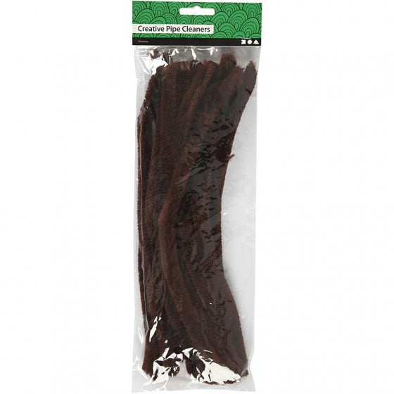 chenille draad 15 stuks 30 cm 15 mm bruin