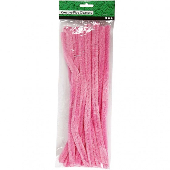 chenille draad 15 stuks 30 cm 15 mm roze