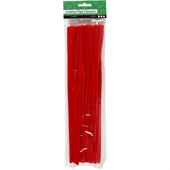 Chenille Rood 30cm, 50st.
