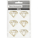 clips diamant goud 35 x 25 mm 6 stuks