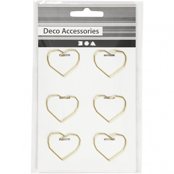 clips hart goud 30 x 20 mm 6 stuks