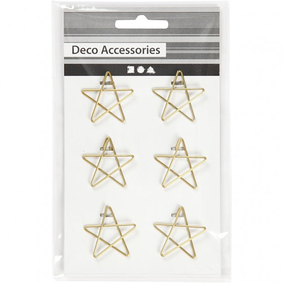 clips ster goud 30 x 30 mm 6 stuks