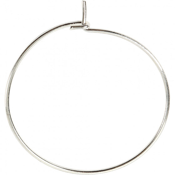 oorbellen 20 mm verzilverd 8 stuks