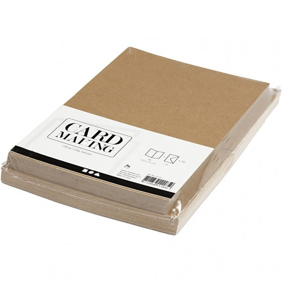 Kaarten en Enveloppen Naturel, 50 Sets