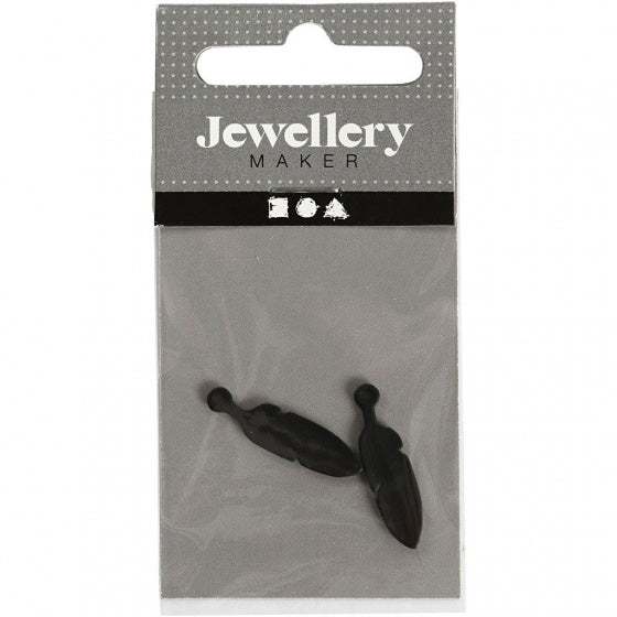 Creotime veertjes 23 x 6 mm 2 stuks zwart
