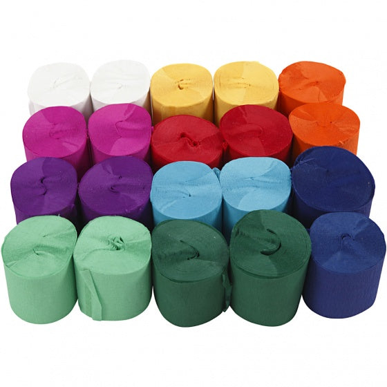 crêpepapier 20 m 5 cm 20 stuks multicolor