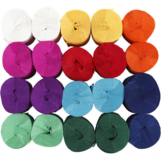 crêpepapier 20 m 5 cm 20 stuks multicolor