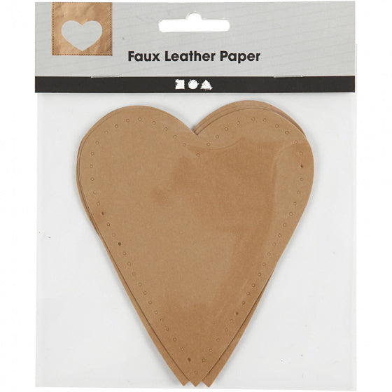 decoratiehart 12 x 10 cm latex bruin 4 stuks