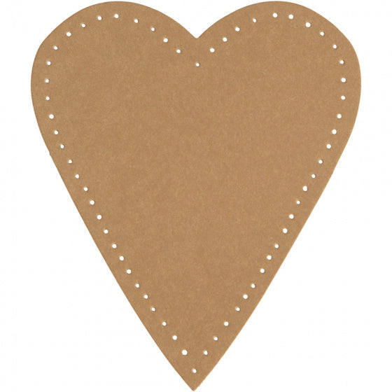 decoratiehart 12 x 10 cm latex bruin 4 stuks