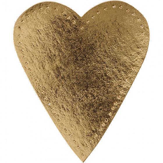 decoratiehart 12 x 10 cm latex goud 4 stuks