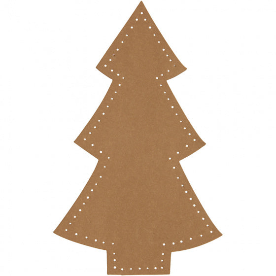 decoratiekerstboom 18 x 11 cm latex bruin 4 stuks