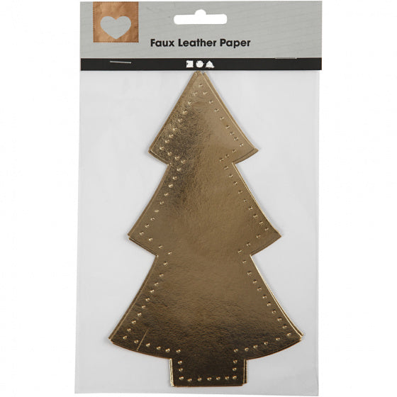 decoratiekerstboom 18 x 11 cm latex goud 4 stuks