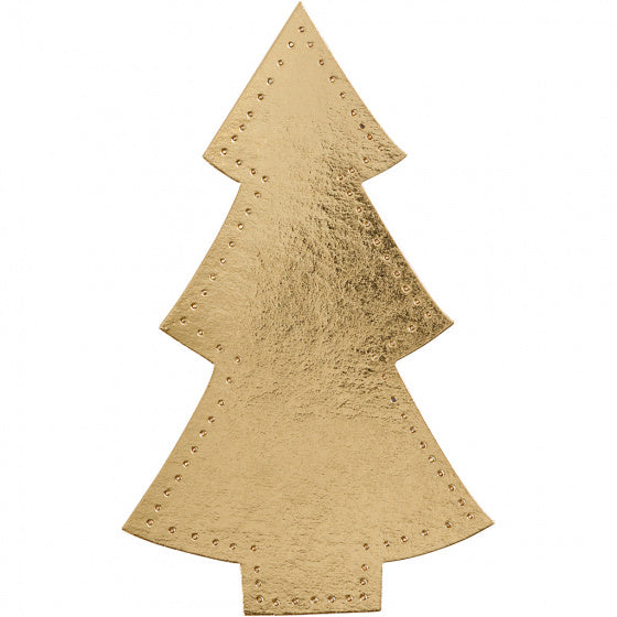 decoratiekerstboom 18 x 11 cm latex goud 4 stuks