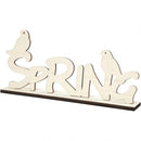 decoratiewoord Spring hout 29 cm blank per stuk
