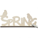 decoratiewoord Spring hout 29 cm blank per stuk