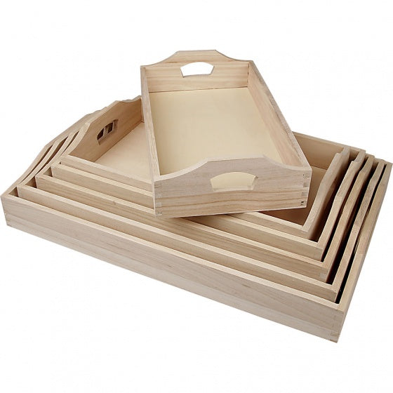 dienbladen hout 6 stuks