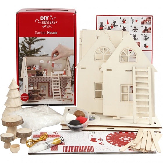 DIY Christmas Kerstman houten knutselset blank