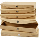 doos Etui papier-maché 21 x 6 cm bruin per stuk