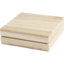 doos met deksel hout 10 x 10 cm blank per stuk