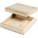 doos met deksel hout 10 x 10 cm blank per stuk