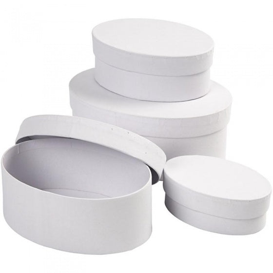Ovale Dozen Wit met Deksel, 4st.