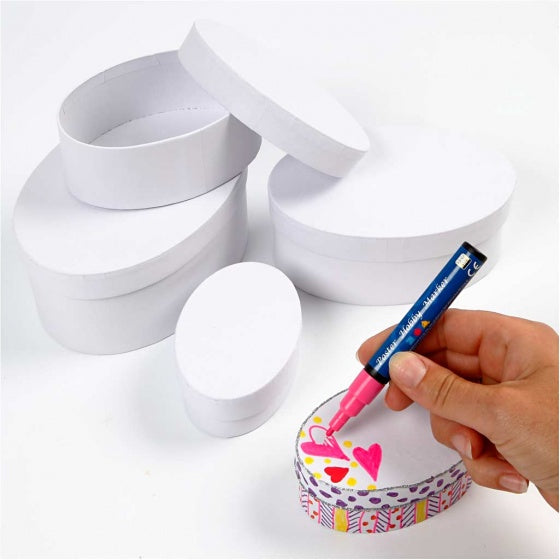 Ovale Dozen Wit met Deksel, 4st.