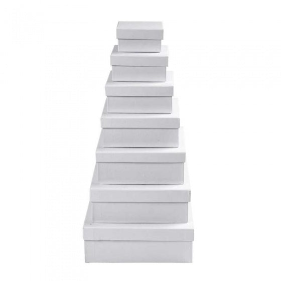 dozen Vierkant karton 9-21 cm wit 7-delig