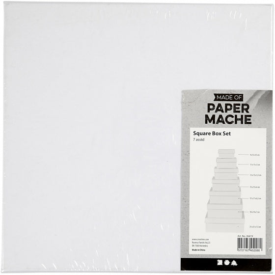 dozen Vierkant karton 9-21 cm wit 7-delig