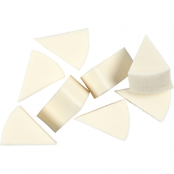 driehoekige sponsen 4 x 2,5 cm wit 8 stuks
