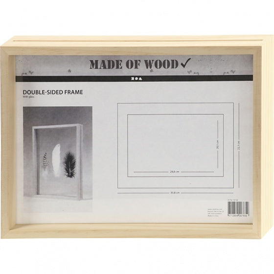 dubbelzijdige lijst hout 22,1 x 30,8 cm