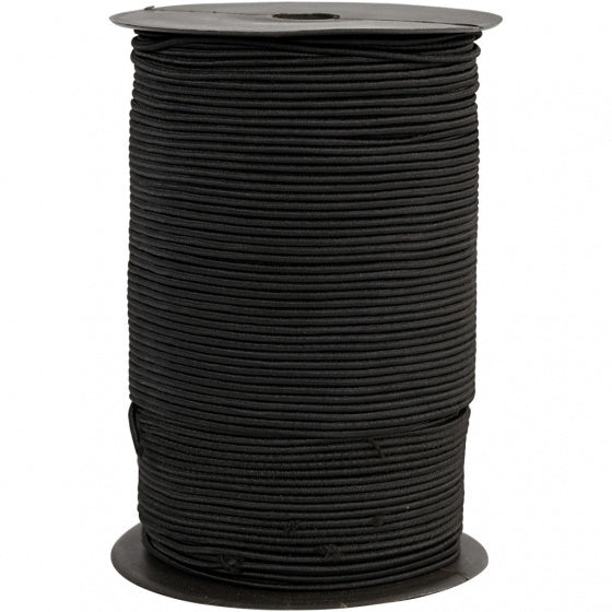 elastiek 250 m 2 mm zwart