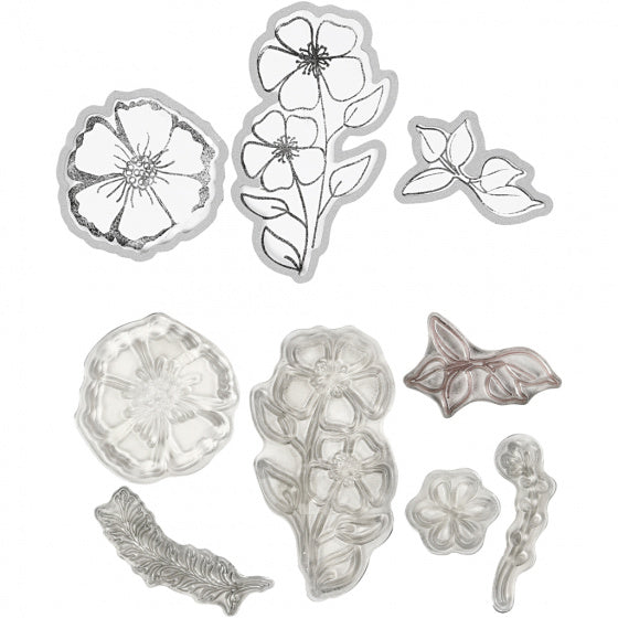 embossing folders, stempels en snijmallen bloem