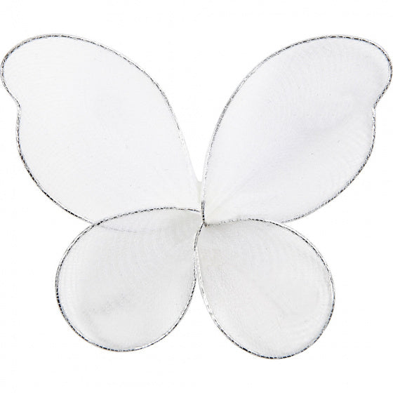 engelenvleugels 7,5 x 5,5 cm nylon/staal wit 6 stuks