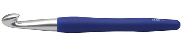 ergonomische haaknaald blauw 12 mm 16 cm