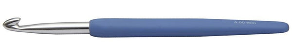 ergonomische haaknaald blauw 6 mm 13,3 cm