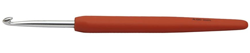 ergonomische haaknaald oranje 4 mm 13,3 cm