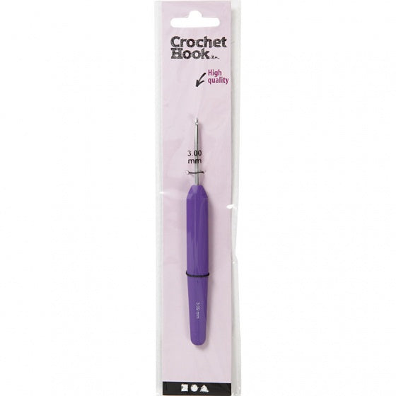 ergonomische haaknaald paars 3 mm 13,3 cm