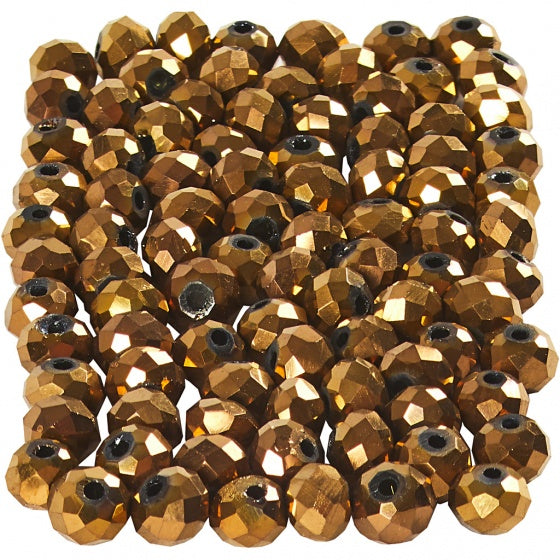 facetkralen metallic brons 3 x 4 mm 100 stuks