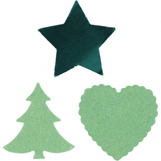 figuurponsen 16 mm kerstboom/hart/ster 3 stuks rood