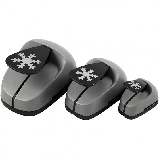 figuurponsen 25/49/75 mm ijskristallen 3 stuks grijs