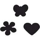 figuurponsen 25 mm bloem/vlinder/hart 3 stuks groen