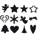 figuurponsen 25 mm kerst 12 stuks multicolor