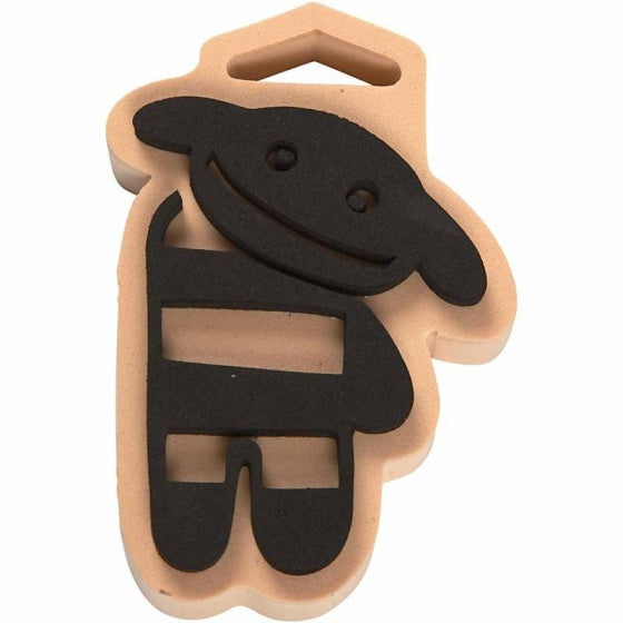 foam stempel schaap oranje 8,4 x 10,8 cm