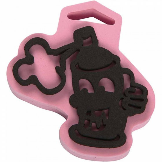 foam stempel spuitbus roze 9,2 x 9,9 cm
