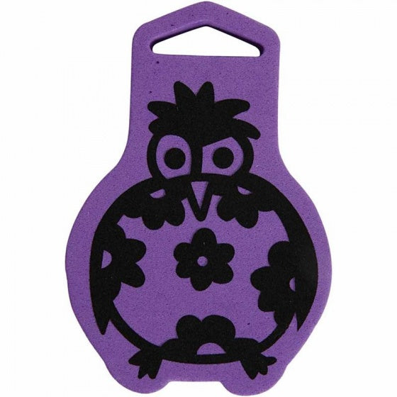 foam stempel vogel paars 7,1 x 10,6 cm