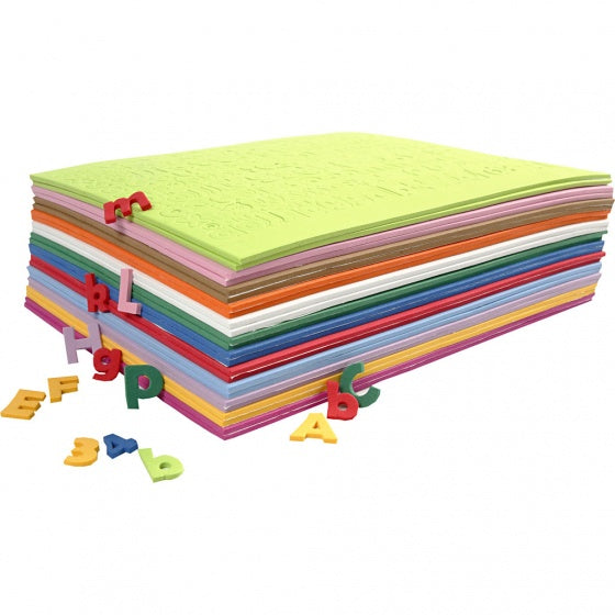 foam vellen letters en cijfers zelfklevend 24 stuks