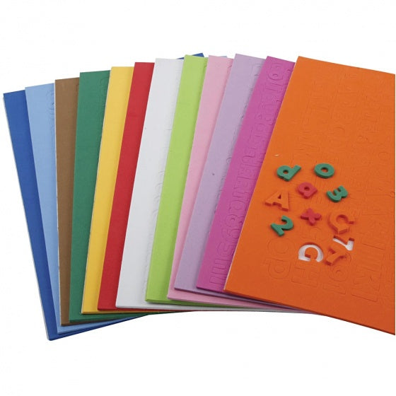 foam vellen letters en cijfers zelfklevend 24 stuks