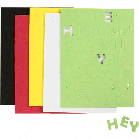 foam vellen letters en cijfers zelfklevend 51 stuks